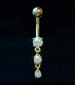 Graduated Lab Diamond Drop Belly Ring 0.40 Carat E-F/VS