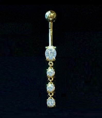 Four Stone GIA Diamond Drop Belly Ring 1.00 Carat - G/Si1