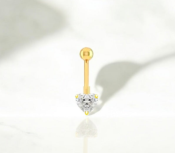 Lab Diamond Heart Belly Piercing 0.30 Carat- Options