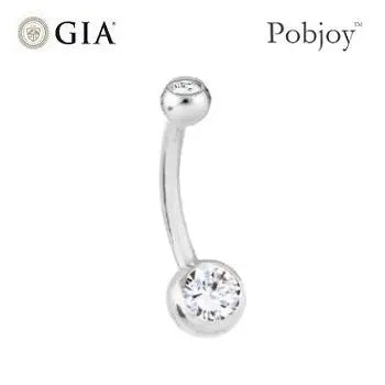 Diamond Belly Ring Twin Solitaires 0.65 Carats 