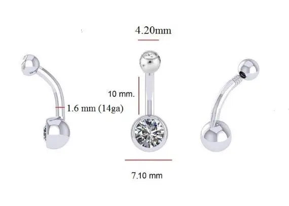 Diamond Belly Ring Twin Solitaires 0.65 Carats - Pobjoy Diamonds