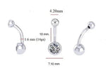 Lab Diamond Belly Ring Twin Solitaires 1.60 Carats E/VVS1 - Pobjoy Diamonds