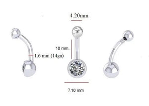 Lab Diamond Belly Ring Twin Solitaires 1.60 Carats E/VVS1