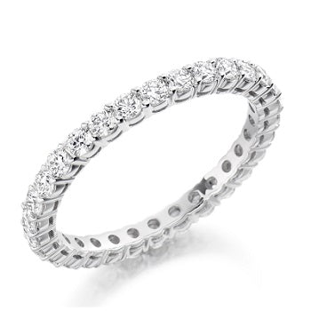 Shared-Claw Set Round Brilliant Cut Diamond Full Eternity 1.00 Carat