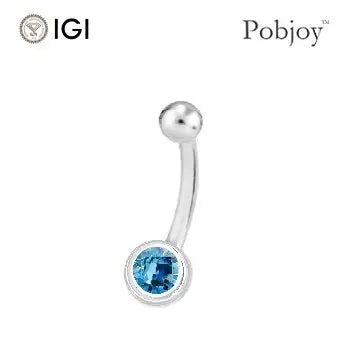 Fancy Intense Blue Lab Diamond Belly Ring - Platinum or 18K Gold - Pobjoy Diamonds