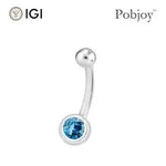 Fancy Intense Blue Lab Diamond Belly Ring - Platinum or 18K Gold - Pobjoy Diamonds