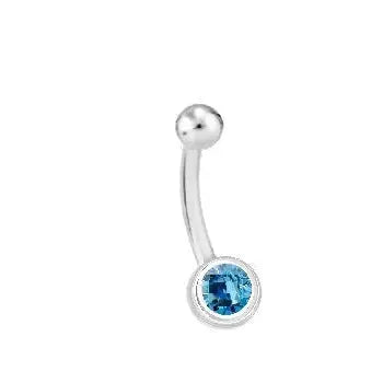 Fancy Intense Blue Lab Diamond Belly Ring - Platinum or 18K Gold - Pobjoy Diamonds