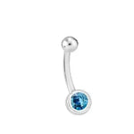 Fancy Intense Blue Lab Diamond Belly Ring - Platinum or 18K Gold - Pobjoy Diamonds