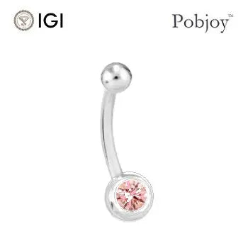 Fancy Intense Pink Lab Diamond Gold Belly Ring 0.50 Carat - Pobjoy Diamonds