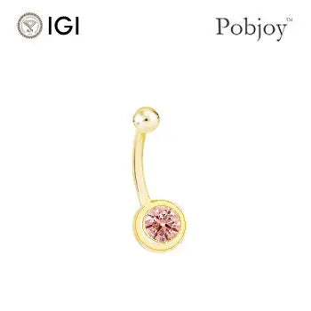 Fancy Pink Lab Diamond Gold Belly Ring 0.55 Carats - Pobjoy Diamonds