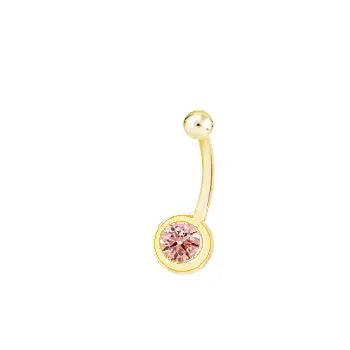 Fancy Pink Lab Diamond Gold Belly Ring 0.55 Carats - Pobjoy Diamonds