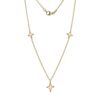 9K Yellow Gold Three Star Ladies Necklace