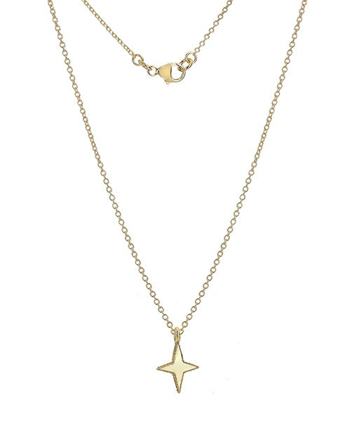 9K Yellow Gold Star Ladies Necklace