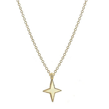 9K Yellow Gold Star Ladies Necklace