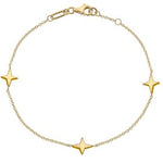 9K Yellow Gold Three Star Bracelet