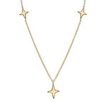 9K Yellow Gold Three Star Ladies Necklace