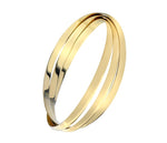 Ladies 9K Yellow Gold D-Shape Russian Bangle