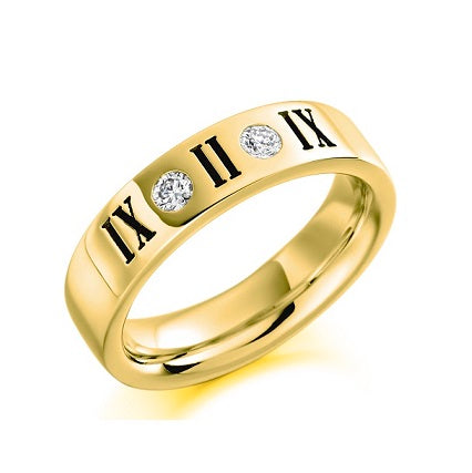 Mens Gold or Platinum Numeral Diamond Ring - Pobjoy Diamonds