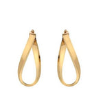 9K Yellow Gold Fluid Hoop Earrings