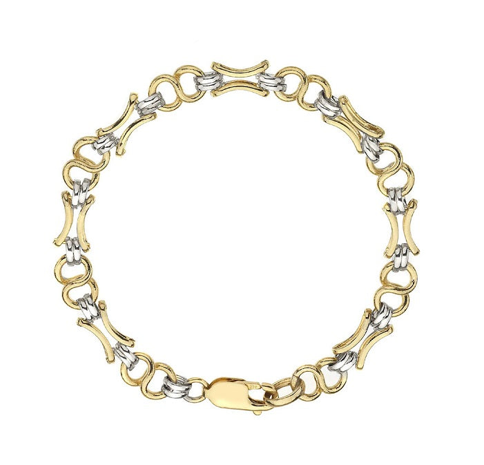 9K Yellow & White Gold Cleopatra Bracelet - Pobjoy Diamonds