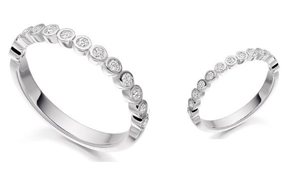 Rubover Set Diamond Platinum Half Eternity Ring 0.25 Carat