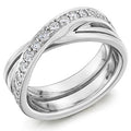 Diamond Twist Half Eternity/Right Hand Ring - 0.60 Carats