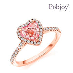 Vivid Pink Heart Diamond Halo Ring VS1 - Pobjoy Diamonds