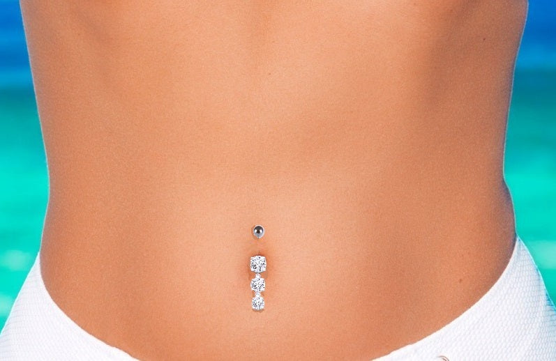 Lab Diamond Dangly Belly Piercing 1.50 Carats