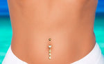 Lab Diamond Dangly Heart Drop Belly Ring - Pobjoy Diamonds