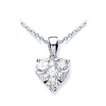 18K White Gold Heart Diamond Necklace & Pendant