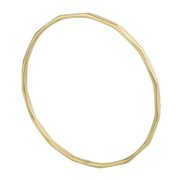 9K Yellow Gold Ladies Heavier Weight Faceted Bangle - Pobjoy Diamonds