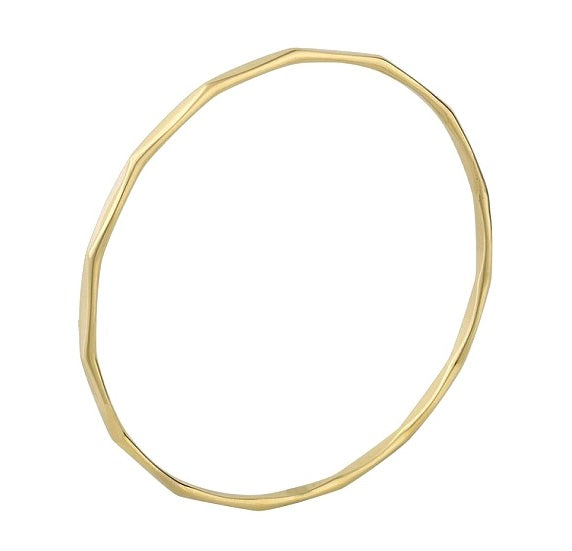 9K Yellow Gold Ladies Heavier Weight Faceted Bangle - Pobjoy Diamonds