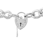 Sterling Silver Thick Curb Padlock Bracelet - 13mm