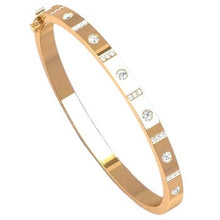 Load image into Gallery viewer, 18K Yellow Gold Diamond Studded Hinged Bangle 0.60 Carat