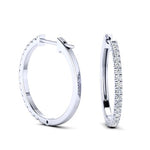 18K Gold Diamond Hoop Earrings - 1.00 Carat