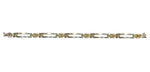 9K Yellow Gold & Silver Rectangle Link Bracelet