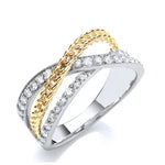 9K Gold Cross Over Diamond Cocktail Ring 0.50 Carat - Pobjoy Diamonds