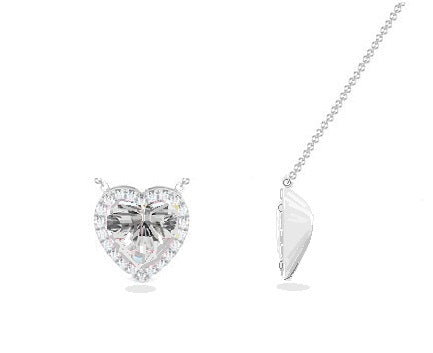 Heart Diamond Necklace 1.16 Carat 