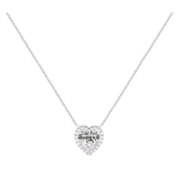 Heart Diamond Necklace 1.16 Carats