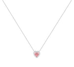 Lab Grown 1.10 Carat Vivid Pink Heart Diamond Necklace