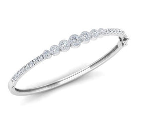 Graduated Diamond Hinged Bangle 1.25 Carats