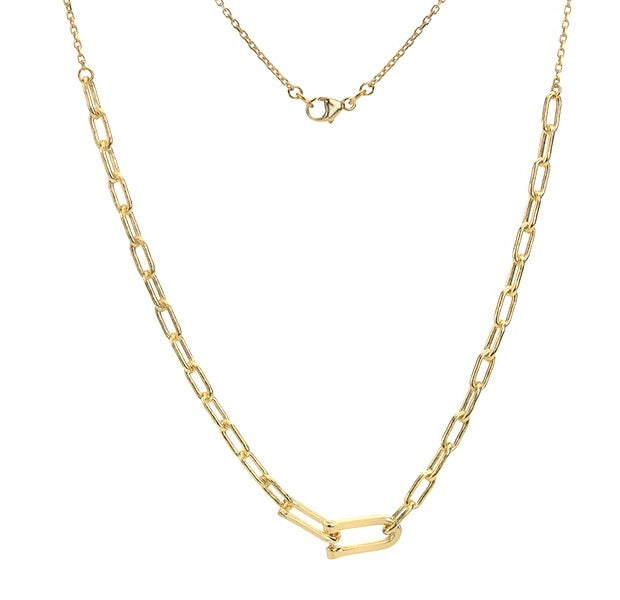 9K Yellow Gold U Link Pendant Necklace