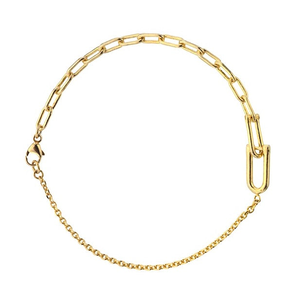 9K Gold U Link Designer Bracelet