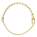 9K Yellow Gold U Link Pendant Necklace & Bracelet Set - Pobjoy Diamonds