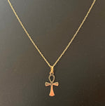 9K Yellow Gold Large Ankh Pendant & Chain - Pobjoy Diamonds