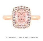 Cushion Cut Intense Pink Lab Grown Diamond Halo Ring