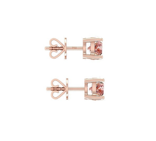 Intense Pink Diamond Stud Earrings