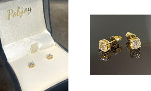 GIA Platinum or Gold Diamond Stud Earrings