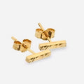 9K Gold Rectangle Bar Earrings