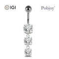 Lab Diamond Three Stone Belly Piercing 1.70 Carats - Options